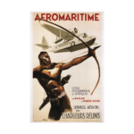 AEROMARITIME French African Vintage Travel Poster 1950 Poster