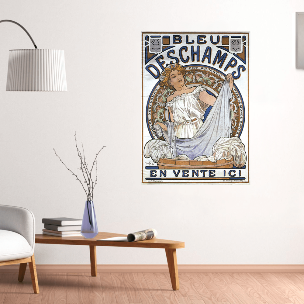 Bleu Deschamps Alphonse Mucha Art Nouveau Vintage Poster 1897 Poster