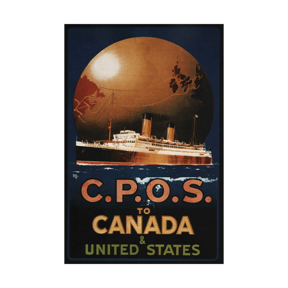 CPOS to Canada United States Vintage Travel Poster 1920 Poster