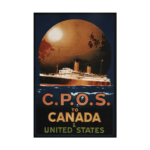 CPOS to Canada United States Vintage Travel Poster 1920 Poster