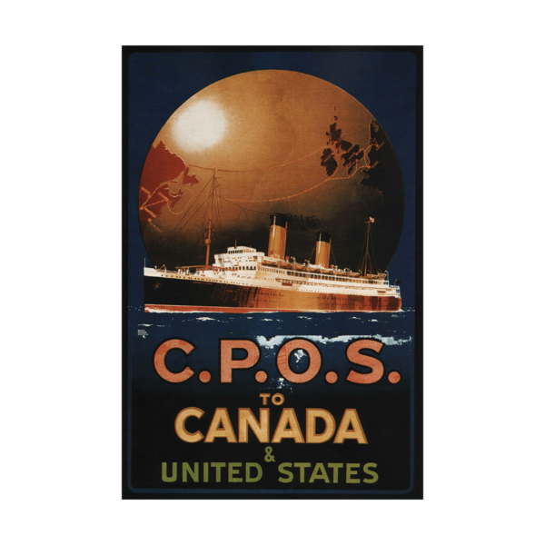 CPOS to Canada United States Vintage Travel Poster 1920 Poster