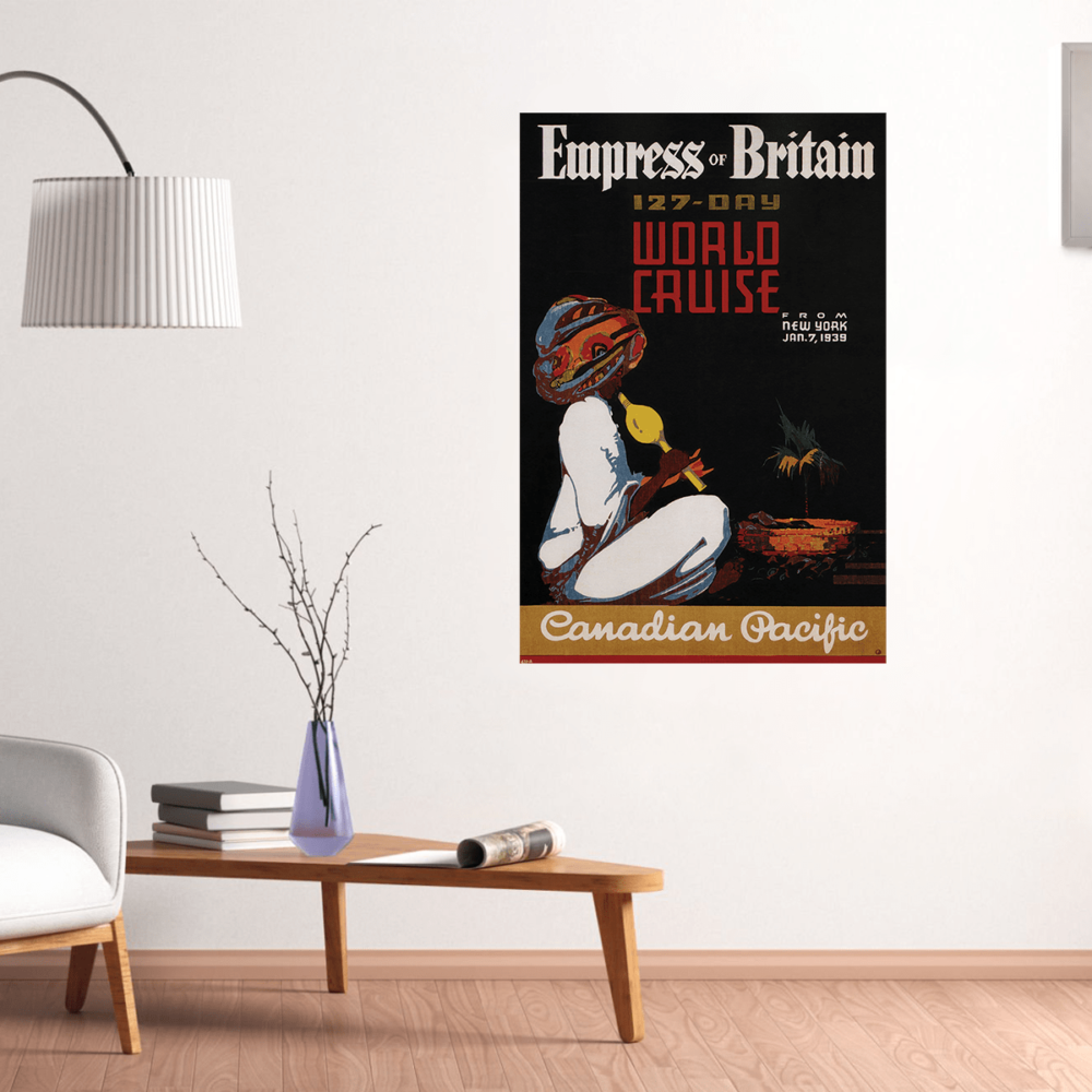 Empress of Britain 127 Day World Cruise Canadian Pacific Norman Fraser 1938 Poster