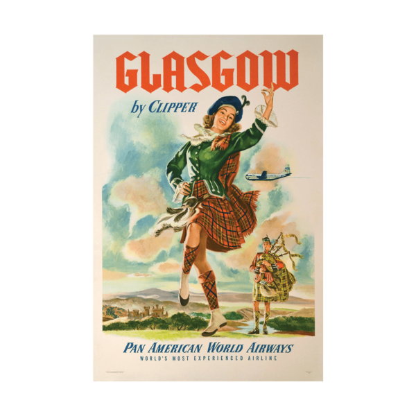 Glasgow by Clipper Pan American Airlines Poster