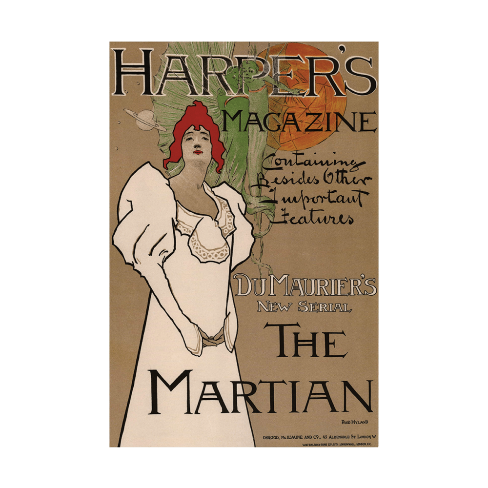 Harpers Magazine Du Mauriers The Martian Art Nouveau Vintage Ad Poster 1898 Poster