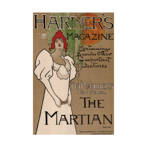 Harpers Magazine Du Mauriers The Martian Art Nouveau Vintage Ad Poster 1898 Poster