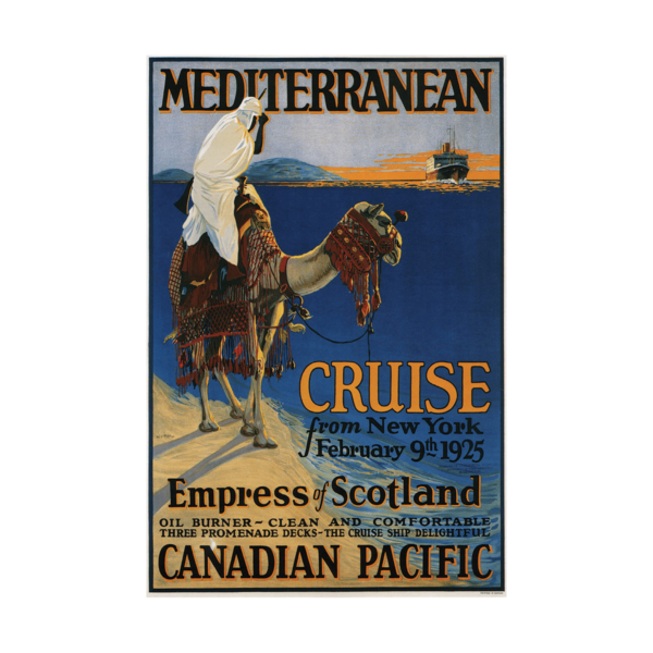 Mediterranean cruise advertising canvas print poster 1925 Poster