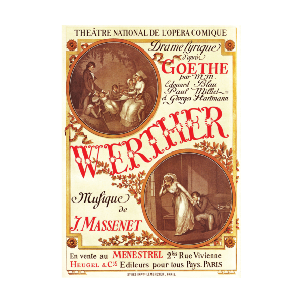Original Antique French Advertising Poster 1893 Paris Opera Goethe Werther Poster
