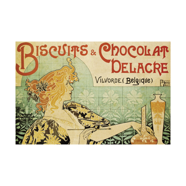 Privat livemont biscuits and chocolat delacre Poster