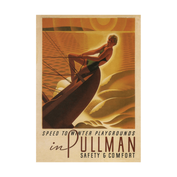 Speed to Winter Playgrounds in Pullman Safety Vintage Poster Poster