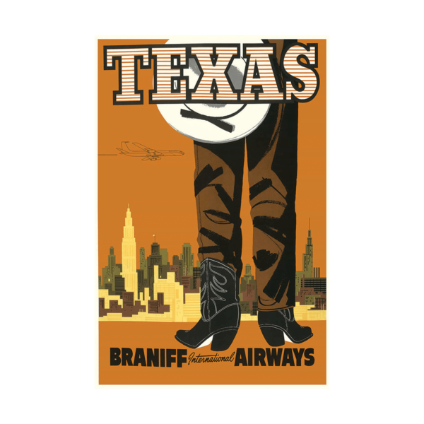 TExas Braniff International Airways Travel Poster1 Poster