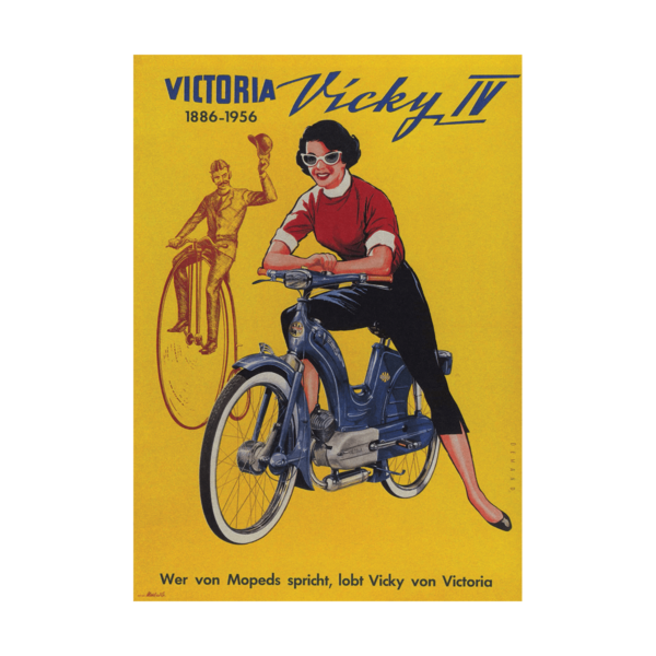 Vicky IV Motorcycle Poster Carlo Demand 1956 Poster
