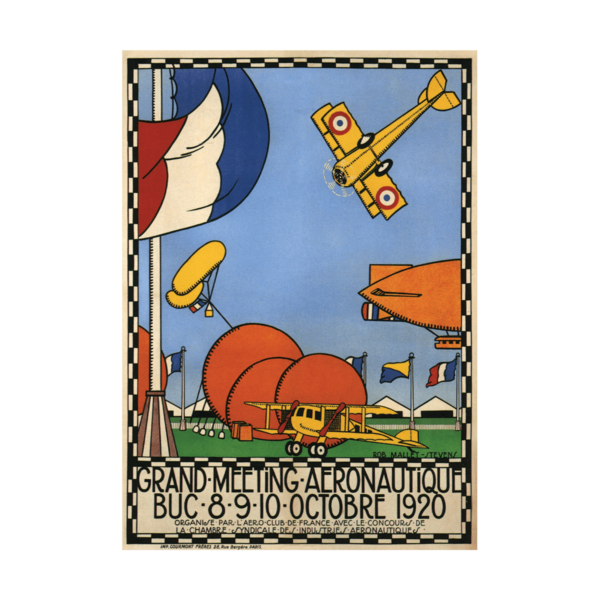 Vintage Plane Poster Grand Meeting Aeronautique 1920 Poster