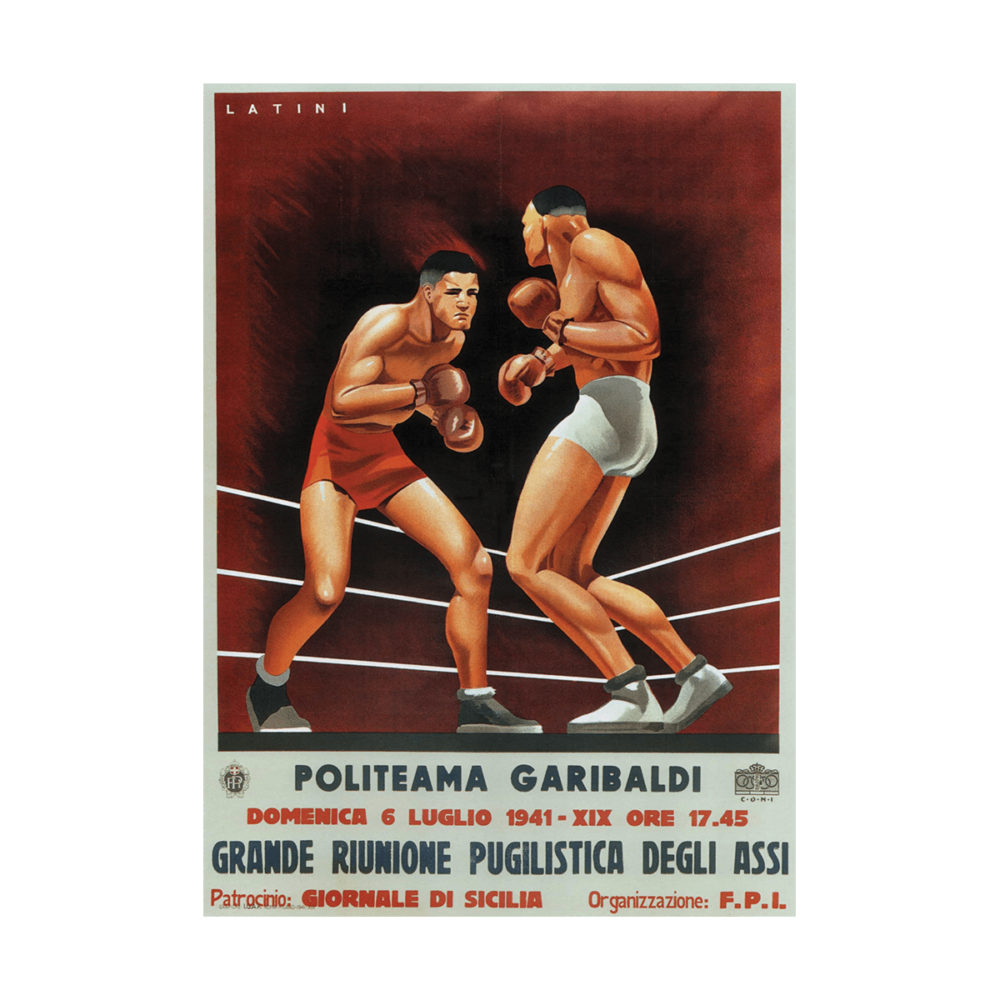 politeama garibaldi vintage boxing 1941 Poster