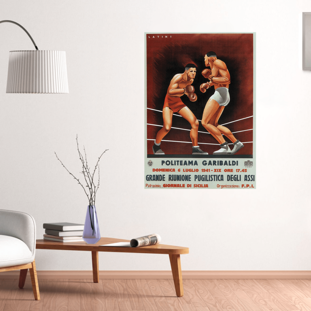 politeama garibaldi vintage boxing 1941 Poster